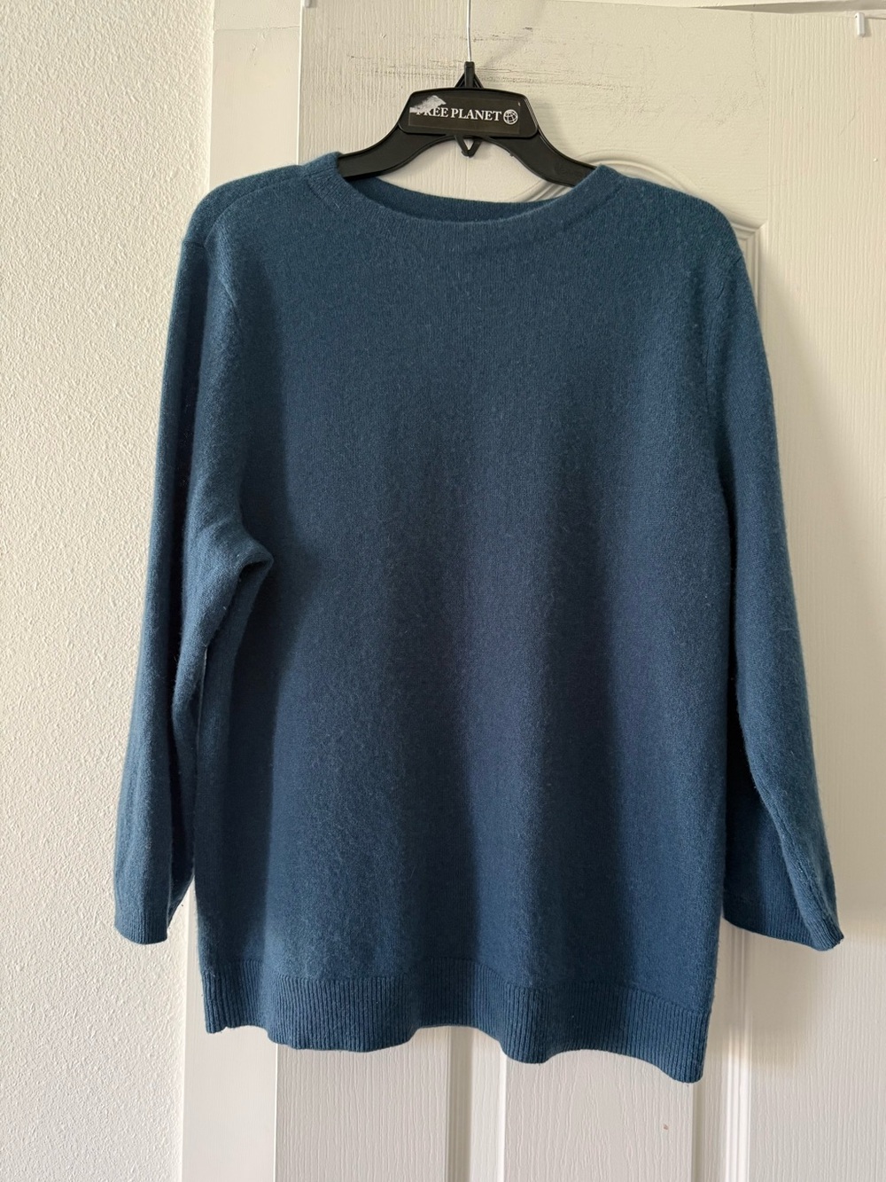 Talbots Pure Cashmere Sweater XL (fits smaller) Teal Blue 100% Cashmere Crewneck
